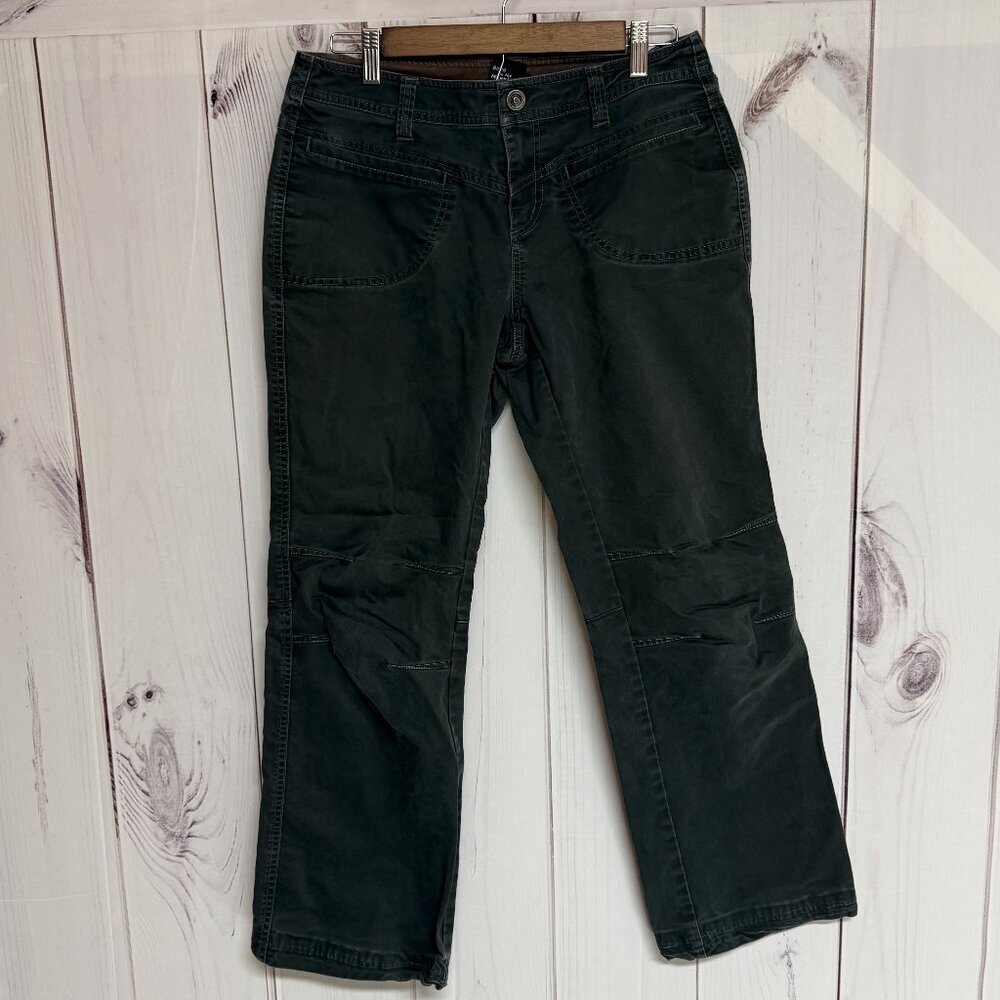 KÜHL Women’s Patina-Dyed Stretch Pants 8 Dark Olive Green EUC